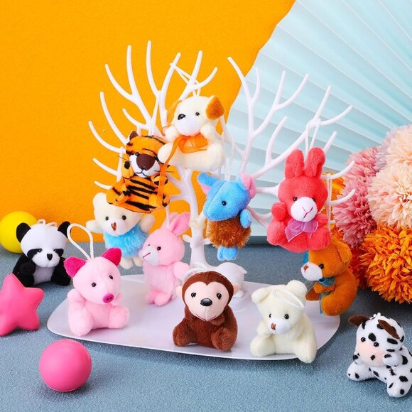 Mini Plush Animal Toy Set,Cute Animals Keychain Decoration for Kids,Goodie Bag F - Picture 2 of 6